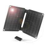 FlexSolar 10W Solar Panels, Portable Solar Charger with USB A, Monocrystalline Solarmodule, IP 67 Waterproof, Suitable for Outdoor Camping, Backpacking, Hiking