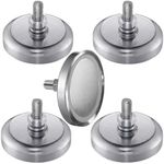 5 Pcs Neodymium Round M6 Magnet 150 Lb Circular Magnet with Washer Nut Round Base Mounting for Lighting, Camera Brackets