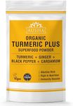 Ausha Organic Turmeric Powder (Curcumin) with Black Pepper and Ginger, Cardamom- 250g - Turmeric Superfood Powder - Turmeric Latte - Golden Milk |Cooking