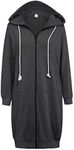 GRACE KARIN Loose Pocket Tunic Sweatshirt Hoodies Dark Grey Size M CL612-6