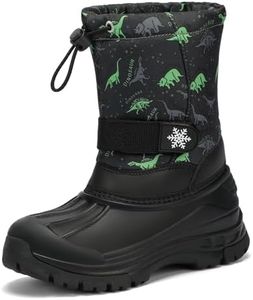 koppu Boys Girls Snow Boots Kids' Waterproof Snow Boots for Winter Slip Resistant Cold Weather Shoes(Toddle 8) green
