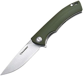 Harnds Talisman CK9168 Pocket Knife with Ball Bearing Pivot System Folding Knife with G10 Handle Pocketclip (armygreen handle)