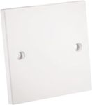 rhinocables Single Electrical Blanking Cover Plate 2 (Two) Gang - White Gloss Plastic Finish (1, Single)