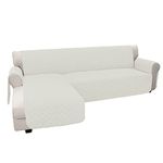 Easy-Going Sofa Slipcover L Shape Sofa Cover Sectional Couch Cover Chaise Cover Reversible Sofa Cover Furniture Protector Cover for Pets Kids Children Dog Cat (Large, Ivory/Ivory)