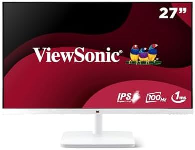 ViewSonic VA2732-H-W 27 inch FHD IPS Monitor, Frameless Design, 1ms MPRT, 100hz, AMD FreeSync, HDMI, VGA, Flicker-Free, Eye Care