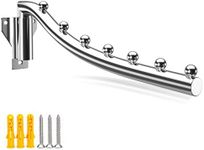 Folding Wall Mount Clothes Hanger, Laundry Hanger Dryer Rack Foldable, Swing Arm Wall Mount Clothes Rack Coat Hook Clothing Hanging System Great for Bathrooms, Balconies, Wardrobes, Kitchen, 1 PCS