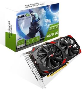 SURALLOW RX 580 8GB Graphics Card, 2048SP,GDDR5,256 Bit Graphics Card for Gaming PC,PCIE 3.0,Twin Freeze Fans Computer Video Card with HDMI/DP/Ports（Style 1）