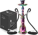 REANICE 17.7" Trendy Electroplating Water Hookah Set with 2 Hose and Modern Shisha Accessories (Colorful) …