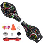 XUDREZ Rip Stick Skateboard, Compact and Lightweight Ripstick Deluxe Junior Caster Board in Amazing 8 Color, with Illuminating Wheels and 360 Degree Casters for More Excitement and Fun for Adults (D)