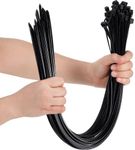 Shappy 50 Pcs Zip Ties Heavy Duty Strong Large Cable Wire Ties Zip Ties Industrial Sturdy Wire Ties, Awnings Tying Branches Bundling of Crops Fixed Water Pipes (Black,24 Inch)