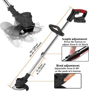 21V Cordless Grass Trimmer – Telescopic, 2 Batteries, 16 Blades, Lightweight
