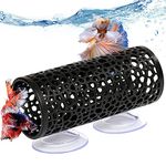 Abizoo Betta Fish Toys,Betta Tunnel Black,Small Hole Hollow Betta Fish cave,Safer for Small Fish Shrimp Betta Guppies,Aquarium Decor Fish Tank Accessories Decorations Hideout Tube