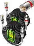 Foboiu XLR Cables 100ft 2 Pack,Long XLR Microphone Cable with Gold-Plated Connectors，Oxygen-Free Copper (OFC) Shielded and Balanced XL R Male to Female Cord for XL R Cable Speaker，Metal Spring SR