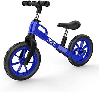 Nasitip Upgraded Balance Bike for 2 3 4 5 Year Old Kids Boys Girls 12-Inch Wheels Training Bike No Pedal Adjustable Seat & Handlebar Height (New Blue)