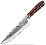 Professional Damascus Chefs Knife, 67-layer Handmade 8" Damascus Chef Knife, VG10 Super Steel Core