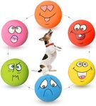 HOLYSTEED Latex Dog Squeaky Toys Rubber Soft Dog Toys Chewing Squeaky Toy Fetch Play Balls Toy for Puppy Small Pets Dog 6pcs