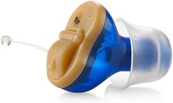 Premium Digital Hearing Amplifier - Invisible in Canal (CIC) In-Ear Mini Sound Enhancer, Near-Invisible, Noise Cancelling, Personal Sound Hearing Amplifier - A10, Left Ear, Blue