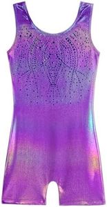 Zaclotre Kid Girls Gymnastic Leotard Sparkly Shiny Diamond Ballet Dance One Piece Outfit