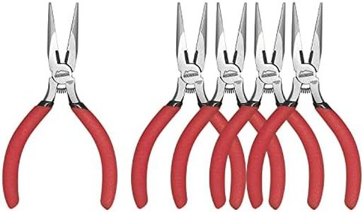 HOUSERAN Needle Nose Pliers, 5 Inch, Needle Nose Pliers Set, 5 Pack, Small Needle Nose Pliers, Long Nose Pliers with Side Cutter, Spring Loaded Jewelry Needle Nose Pliers for Cutting and Bending Wire