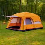 Nasmodo 5-9 Person Camping Tent for Adults Waterproof Outdoor Dome Camping Tent for Travel Picnic HikingTrekking Portable Big Dome Tents House Inflatable Tent for Camping(M-380 * 260 * 190cm, Orange)