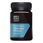 Manuka Honey 100% Pure New Zealand MGO 50+ Raw & Unpasteurised Certified Award Winning Silky Smooth Taste & Texture 500g (MGO 50+)