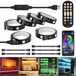 LED Strip Lights 3m, 6pcs 0.5m RGB LED Lights for 43-65 Inch TV LED Backlight, App Control Color Changing Strip Lights with Remote, USB LED Light Strip Bias Lighting for PC Monitor Mirror Cabinet