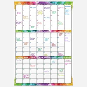 Large Dry Erase Calendar for Wall – 3 Month Calendar(Vertical), Dry Erase Calendar, Undated Quarterly Wall Calendar, 27.8" x 41" Monthly Calendar, Reusable Laminated Organizer for Home, Office, School