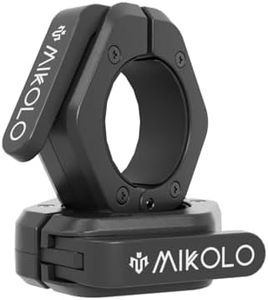 Mikolo Magnetic Barbell Clamps,2 Inch Olympic Barbell Clips with Anti Slip TPR Lining and Quick Release for Home and Gym Use(Black)
