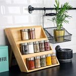 Bamboo Spice Rack Foldable 3 Tiers 