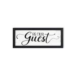 Be Our Guest Wall Decor: Guest Bedroom Sign Wall Decor Above Bed Small Wall Signs Hanging Rustic Farmhouse Wall Plaques Framed Inspirational Quotes Wall Art Decor for Guest Room 6" x 14.5"