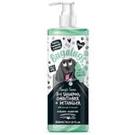 BUGALUGS Dog Shampoo Tangle Tame 3 in 1 Avocado & Coconut dog grooming shampoo, conditioner & detangler - products for smelly dogs with fragrance, best puppy shampoo, professional groom (500ml)