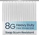 LiBa Bathroom Shower Curtain - Waterproof Plastic Shower Curtain Premium PEVA Non-Toxic with Rust Proof Grommets Clear 8G Heavy Duty Bathroom Accessories 72x72