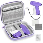 Mini Stitch Gun for Clothes, Handheld Stitch Tag Gun Quick Stitch Sewing Gun with 6 Micro Needle, 2500 Black & 2500 White Micro Fasteners, Sticky Gun for Clothes Mini Sewing Kit with Case (Purple)