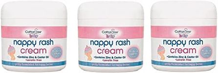 Scotvision 3 x Nauge Nappy Rash cream Zinc & Castor oil 200ml Lanolin Free ( Formerly Cotton Tree)