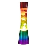 Global Gizmos 48859 Rainbow Lava Lamp/Multi-Coloured Base/Retro Nostalgia/Relaxing Mood Light/Modern Tower Design / 16 Inch Height