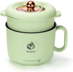 Drizzle Drizzle Electric Hot Pot Cooker 1.7L - Portable Smart Food Maker with Steamer Non-Stick Skillet Stir Fry Cooker Ramen Noodles Steak Egg Oatmeal Shabu-Shabu - Dormitory Office Camping Power