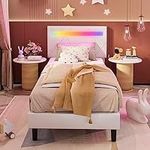 LIKIMIO Twin Bed Frame with LED Lig