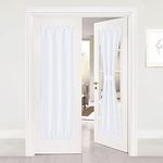 NICETOWN Room Darkening Curtain for Door Window - Solid Rod Pocket French Patio Door Panel with Tiebacks (25W x 72L, Pure White, 1 Pc)