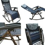 AMAZE" Folding Portable Zero Gravity Compact Easy Push Back Rocking oscillating Reclining Designer Relax Chair- 03 Grey Flowers