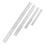 Ruler Metal Stainless Steel Ruler Straight Edge Measuring Tool Set of 4(6/8/12/16 inch)