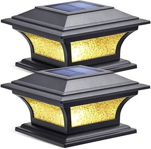Siedinlar Lumiere Solaire Exterieur Lumières Solaires de Chapeau de Poteau 2 Modes Lampe LED Verre Etanche pour Jardin Terrasse Clôture 4x4 5x5 6x6 Pouce Poteau 2 PACK