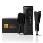 ghd Chronos Max Festive Gift Set - Wide Plate Hair Straighteners with Paddle Brush andheat-Resistant Bag, 85% Larger Plates