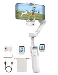 Hohem iSteady V3 Ultra Gimbal Stabilizer for Smartphone, AI Tracking Phone Gimbal, 1.22" Touchscreen Detachable Remote Control, Built-in Extension Rod & Tripod, 360° Infinite Pan, Vlog Filming, White