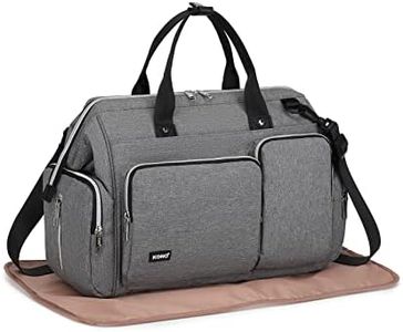 Kono Baby Changing Bag, Nappy Diaper Bags for Mom and Dad, Large Travel Tote Messenger with Changing Mat (Grey)