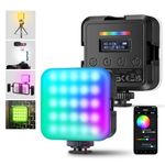 NEEWER RGB62 Magnetic RGB Video Light with APP Control, Pack of 2 360° Colour LED Camera Lights with 3 Cold Shoe CRI97 + 2500K-8500K 17 Scenes 2000 mAh Rechargeable Portable Selfie Lighting