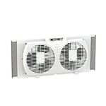 Comfort Zone Twin Window Fan with Reversible Airflow Control, 9 inch, Auto-Locking Expanders, 2 Speed Fan, Dual Fan, Exhaust, Airflow 9.84 ft/sec, Ideal for Home, Kitchen, Bedroom & Office, CZ319WT