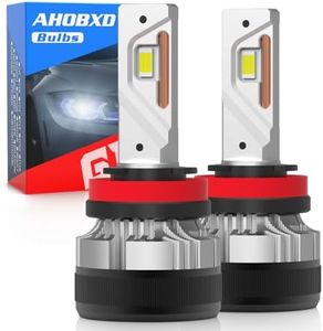 AHOBXD H11 LED Bulbs 6500K White with Fan Cooling Super Bright 60000LM 900% Plug and Play Car Fog Light Bulbs Pack of 2