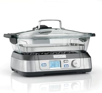 Cuisinart Cookfresh Cuiseur à vapeur professionnel en verre - 1L d'eau, sans BPA, plateau à vapeur en acier inoxydable - 30 sec de chauffage - Affichage numérique