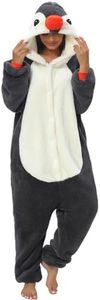 LATH.PIN Pyjamas Jumpsuit Panda Unisex Adult Animal Onesie Cosplay Halloween Carnival Costumes Women's Pyjamas Animal Costumes Winter, Penguins, S
