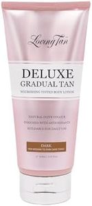 Loving Tan Deluxe Gradual Tan Lotion, Dark- Natural Looking Self Tanner, Professional Strength Sunless Tanner, 7+ Self Tanning Applications per Bottle- Cruelty Free, Naturally Derived DHA- 5.07 Fl Oz